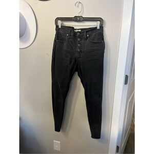 Madewell Women's Black Button Fly 10" High Rise Skinny Jeans Size 29P